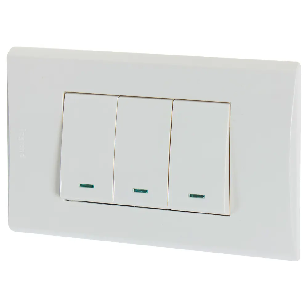 Переключатель Legrand Anam Zunis, 3 клавиши, с подсветкой, цвет бежевый STLM-2109638