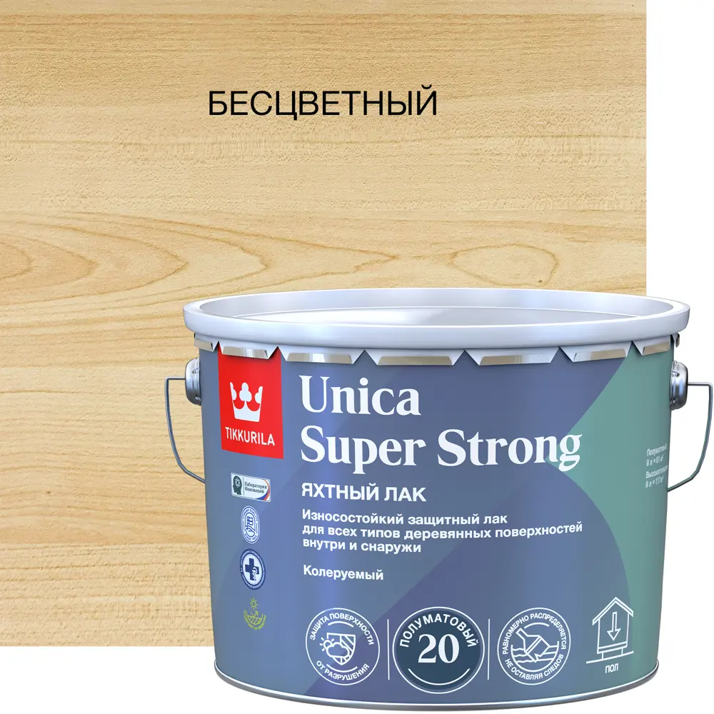 Tikkurila Unica Super Strong — яхтный лак для премиальной защиты дерева 87660460 STLM-0855618 - Вид №1