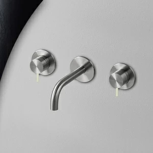 Смеситель для раковины сталь матовая с серой ручкой Toki Radomonte TKI28SCIL29