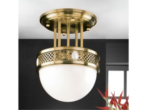 Потолочный светильник из опала и латуни