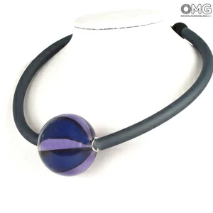 4653 ORIGINALMURANOGLASS Колье Одиссея - Сиреневое - муранское стекло OMG 52 см