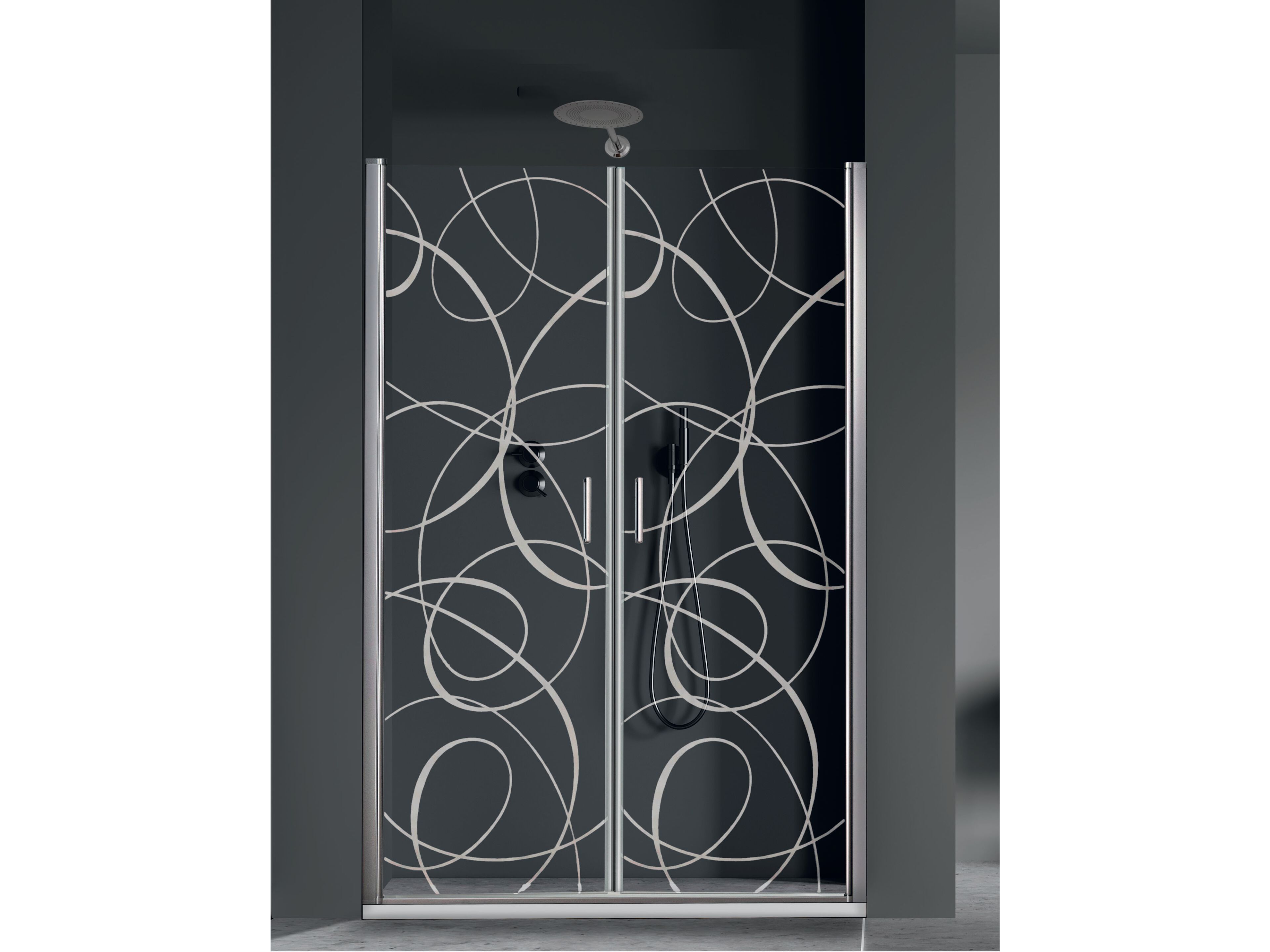 Хрустальная ниша душевая кабина с распашной дверью Metidea декор ARCH-00070791