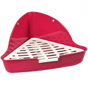 ПР0039543 Туалет для грызунов угловой с сеткой для кроликов и хорьков 27х27х10см TRIOL