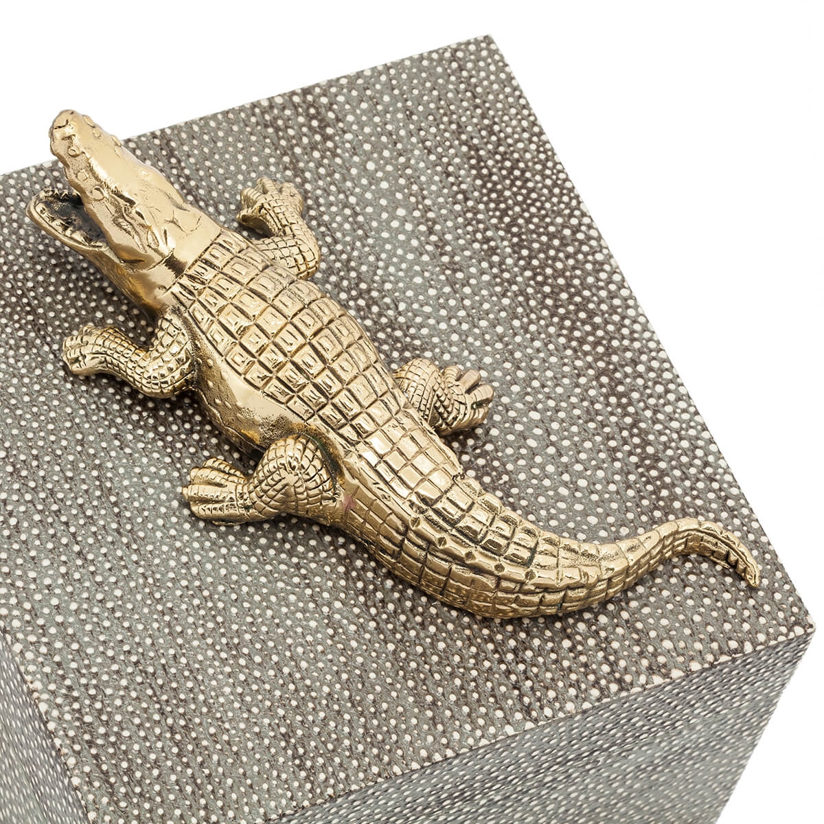 600749-45 ABHIKA КОРОБКА KRIZIA CROCO SQ BRONZE  - Вид №1