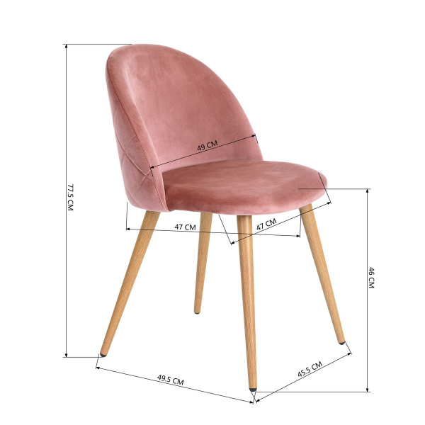 Стул с мягкой обивкой розовый с ромбами "Лион" STOOL GROUP ДИЗАЙНЕРСКИЕ 00-3881977 Розовый  - Вид №5