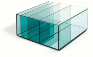 Glas Italia Квадратный хрустальный журнальный столик с отделением для хранения Deep sea