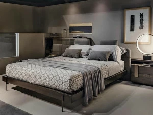 Shake Двуспальная кровать из дерева с мягким изголовьем Mesh