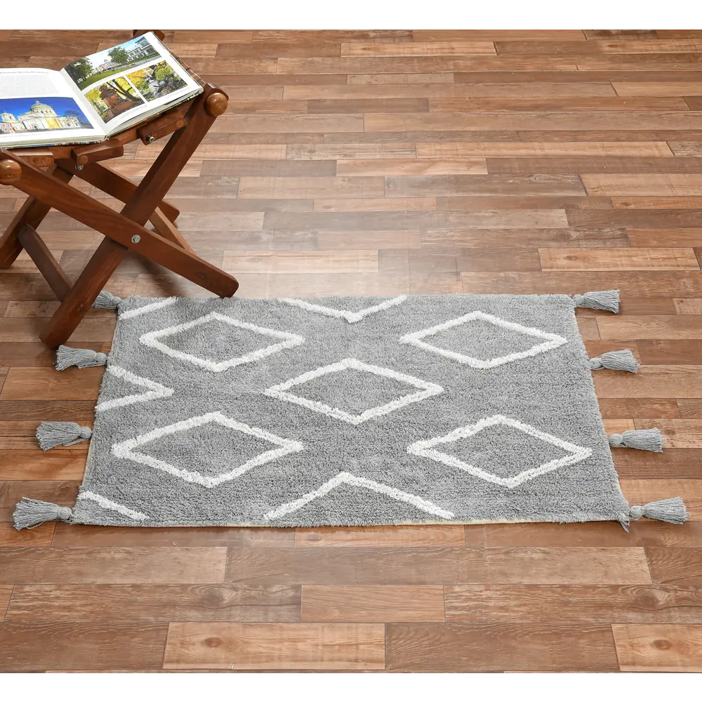 Santreyd Diamond Tassel — декоративный хлопковый коврик с геометрическим узором 60×90 см 89374305 STLM-1527219 - Вид №5