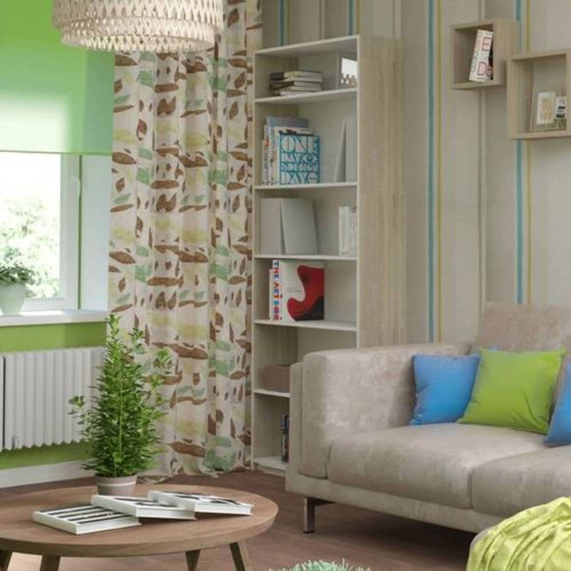 18142875 Стеллаж Кабуки 60x201x28 см, ЛДСП, цвет дуб сонома Santreyd  - Вид №3