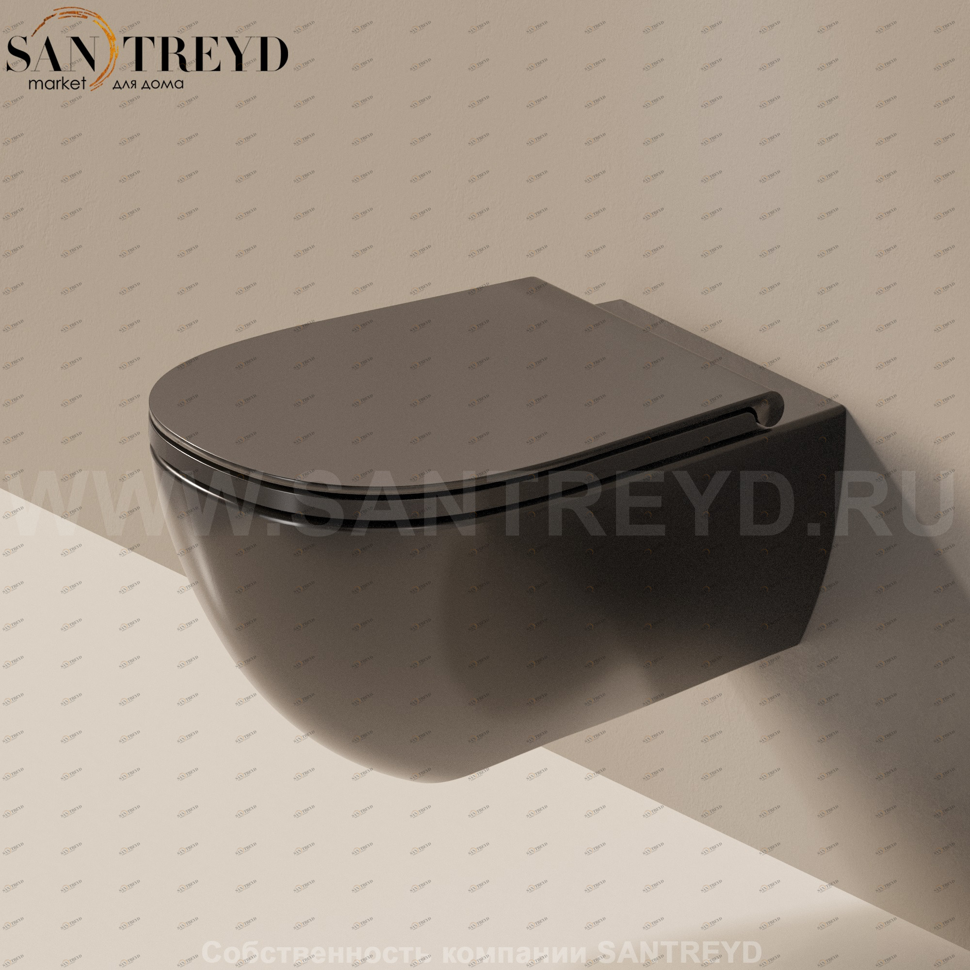 IOeSI118G.9017 Подвесной унитаз настенный Черный Ceramica Flaminia IO e SI Италия