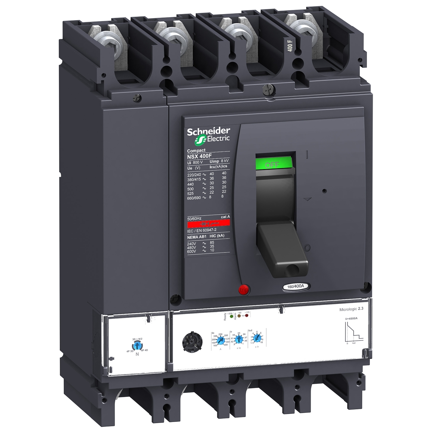 LV432694 Силовой автомат NSX 400, Micrologic 2.3, 50кА, 4P, 400А Schneider Electric Compact 