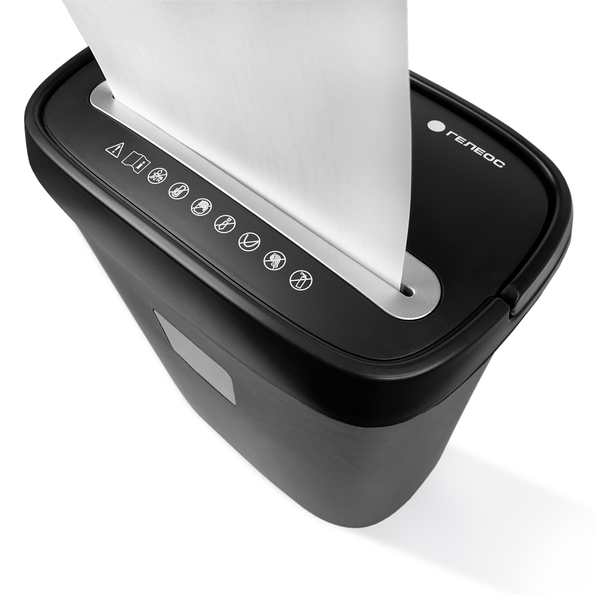 УД15-4 Уничтожитель документов , din p-4 (4 ур-нь секр.), фрагмент 3,9х35мм, 8-10 лист (70г/м2), пл. карты/скобы, 15 литров Гелеос Santreyd  - Вид №6