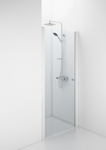 59780180 Решение IFO Space для ниши СПВК, белые лакированные профили, прозрачное стекло с ручкой, ниша СПВК 1200