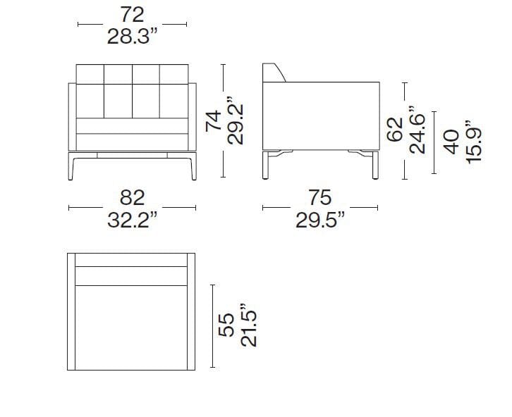 Кресло capitonné CASSINA Volage EX-S Slim ARCH-00058406 - Вид №1