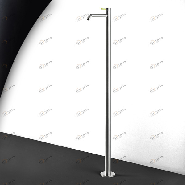 Смеситель для раковины сталь матовая с зеленой ручкой Toki Radomonte TKI7SCIL13