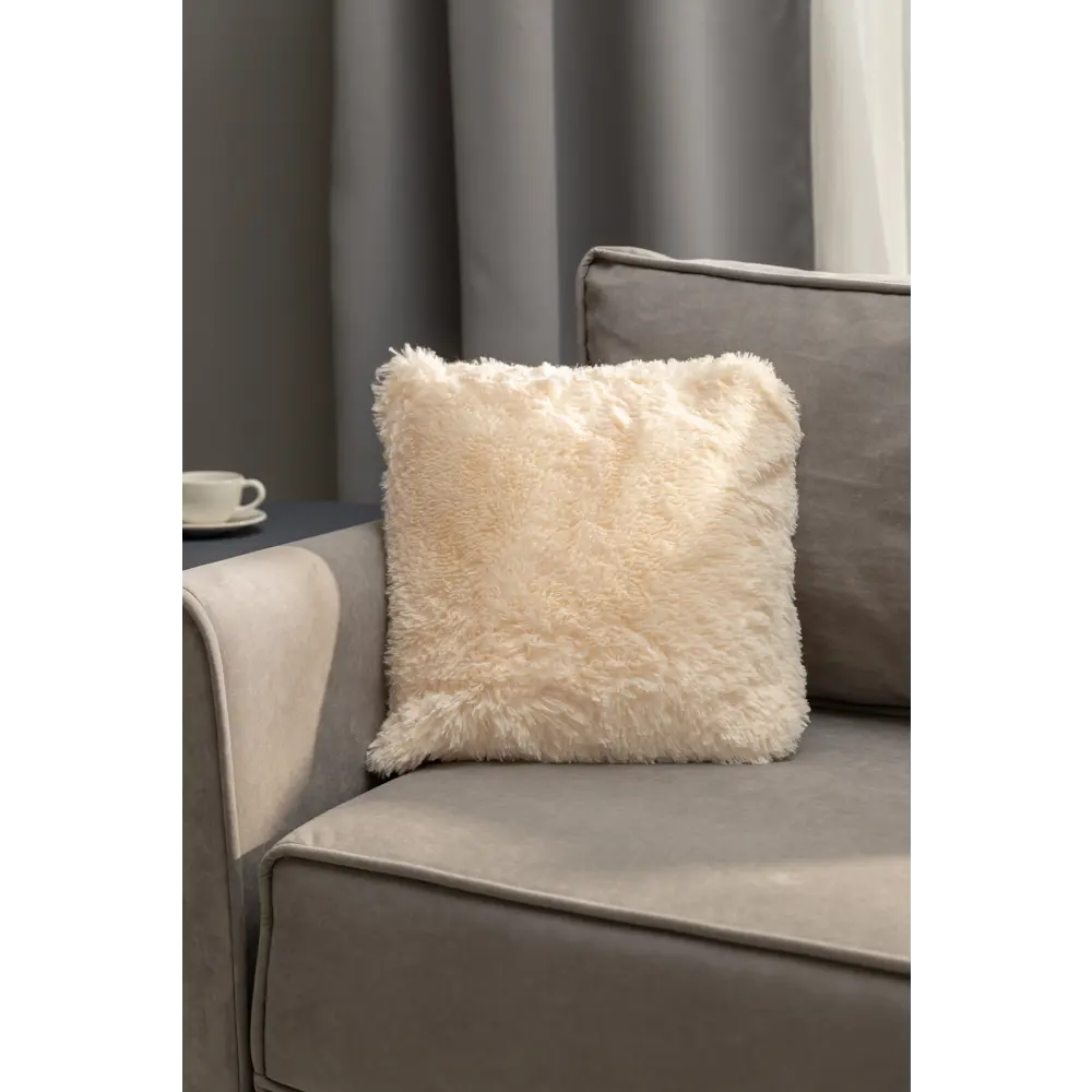 Подушка Искусственный мех 40x40 см цвет айвори Eclair STLM-2024833 - Вид №3