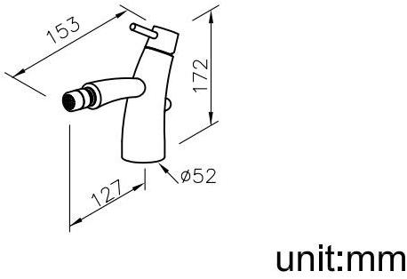 JUSTIME Смеситель для биде, однорычажный, из хромированной латуни, с регулируемым изливом Tai chi 6780-99-81cp - Вид №3