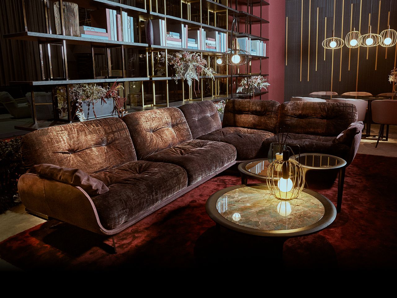 Бархатный угловой диван Borzalino Ayton ARCH-00144520 - Вид №6