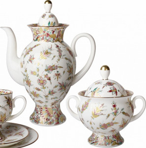 10602981 Императорский фарфоровый завод Сервиз кофейный 6/20 "Золотые ветви" "Классическая-2" Фарфор костяной