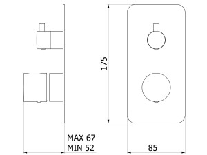 Встраиваемый смеситель для душа с переключателем