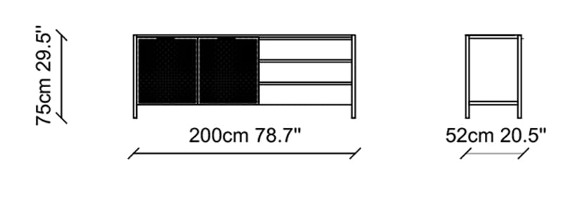 Деревянная и плетеная мебель с распашными дверцами и ящиками NDESIGN глина ARCH-00111339 - Вид №3