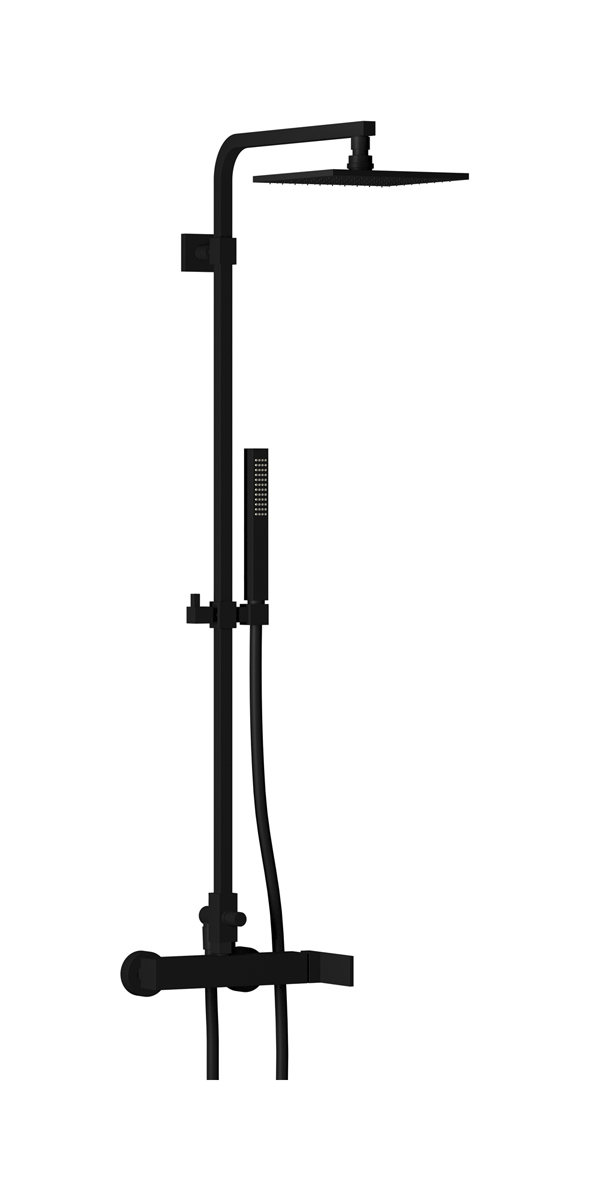 Душевая колонна со смесителем, квадратным верхним душем и лейкой WE ARE IB ma126np Matt Black Indoor Shower