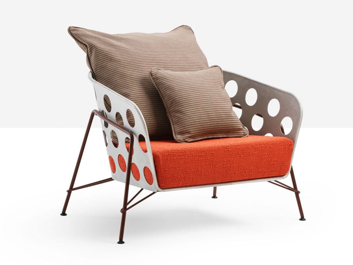 Окрашенное металлическое садовое кресло с подлокотниками Midj пузыри ARCH-00069509