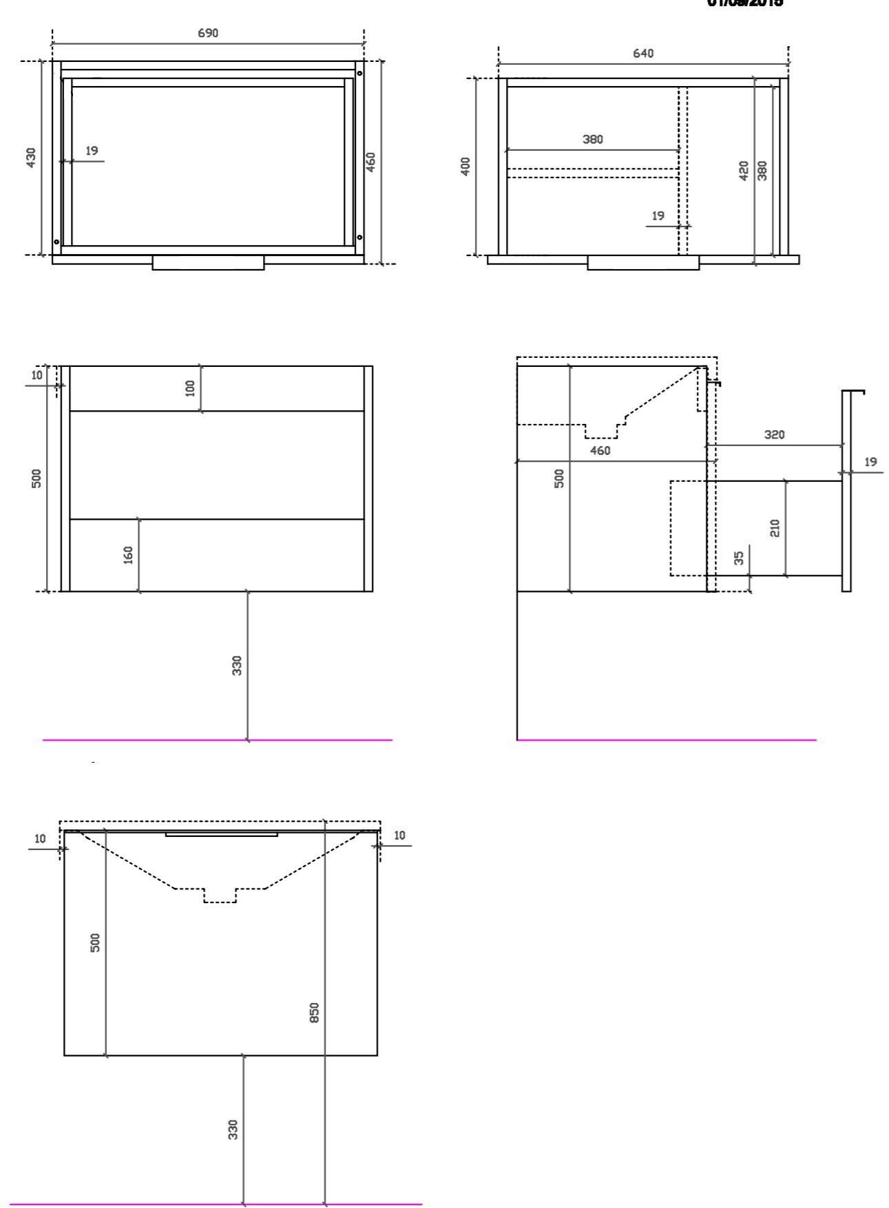 GALASSIA Подвесная тумба под умывальник с ящиками Dream 7321 - Вид №1
