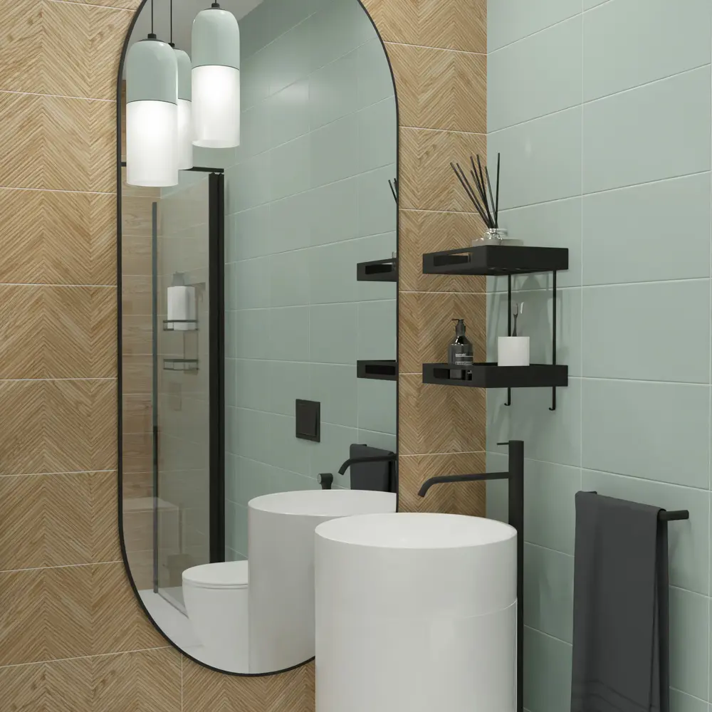 Плитка настенная Mersey Mono A0554G24101 20x40 см 1.6 м² матовая цвет мята 89352897 STLM-2002619 Santreyd - Вид №7