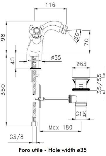GUGLIELMI Смеситель для биде с аэратором Classica Fccl54555 - Вид №1