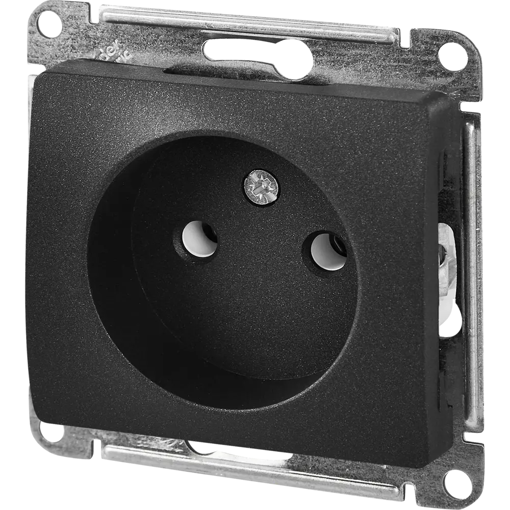 Schneider Electric Glossa - розетка встраиваемая антрацит без заземления 86710188 STLM-1113143 - Вид №1