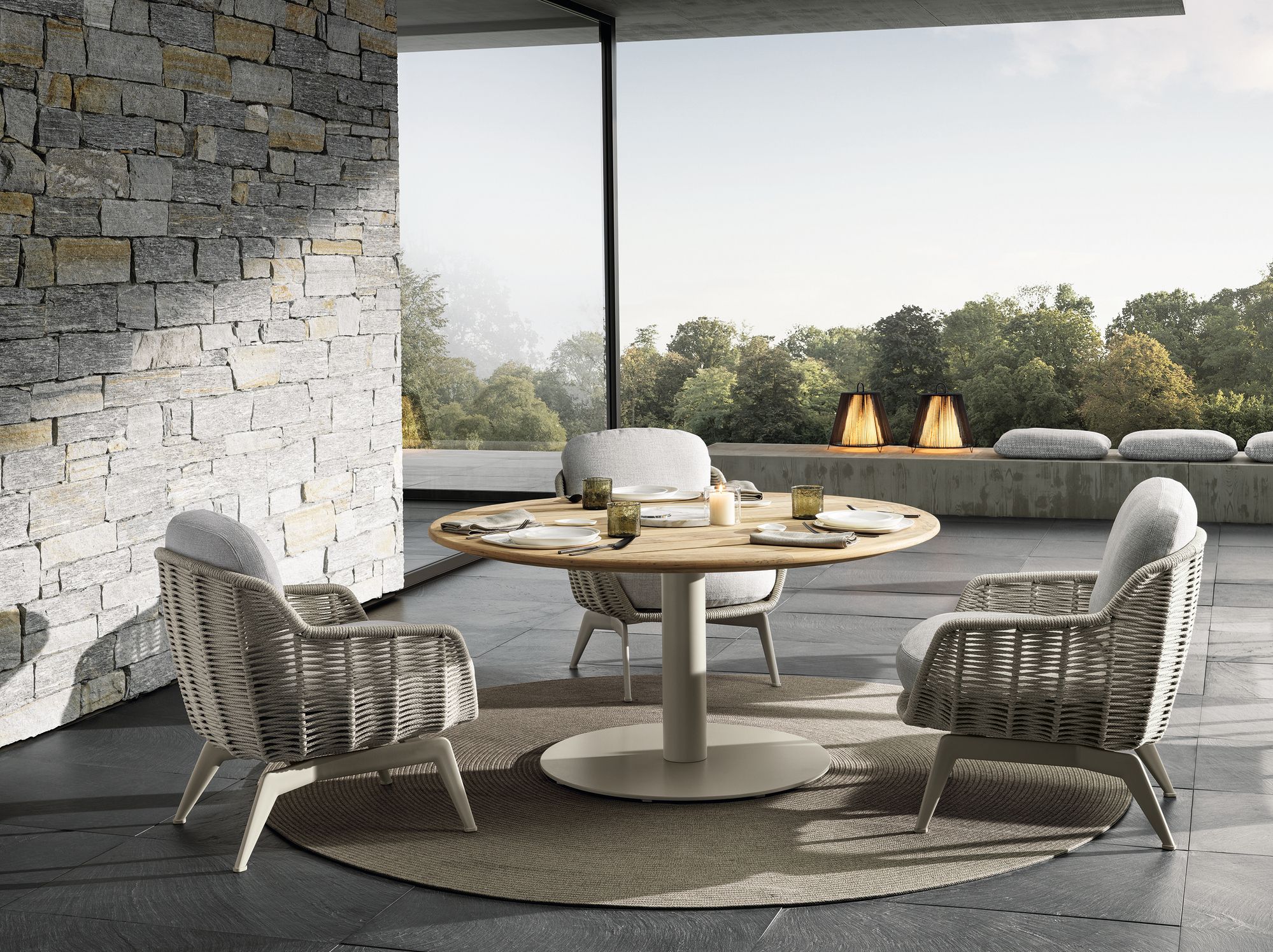 Круглый стол из тикового дерева Minotti Bellagio Outdoor ARCH-00089082 - Вид №1