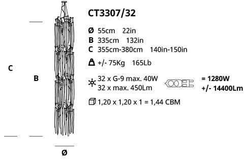 Serip Подвесной светильник из бронзы ручной работы Waterfall Ct3307/32 - Вид №2
