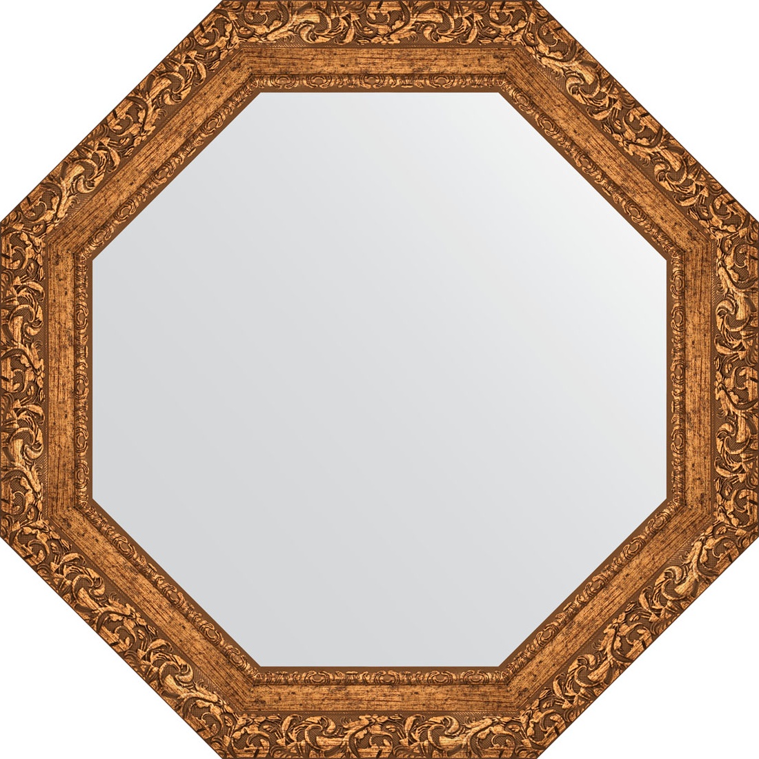 BY 7333 Зеркало в багетной раме - виньетка бронзовая 85 mm EVOFORM Octagon