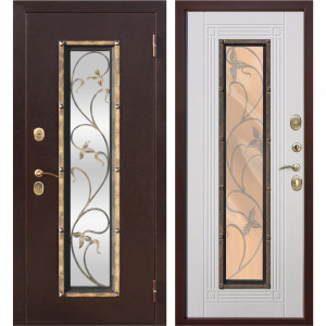 82120552 Дверь входная металлическая Плющ, 960 мм, правая, цвет белый ясень