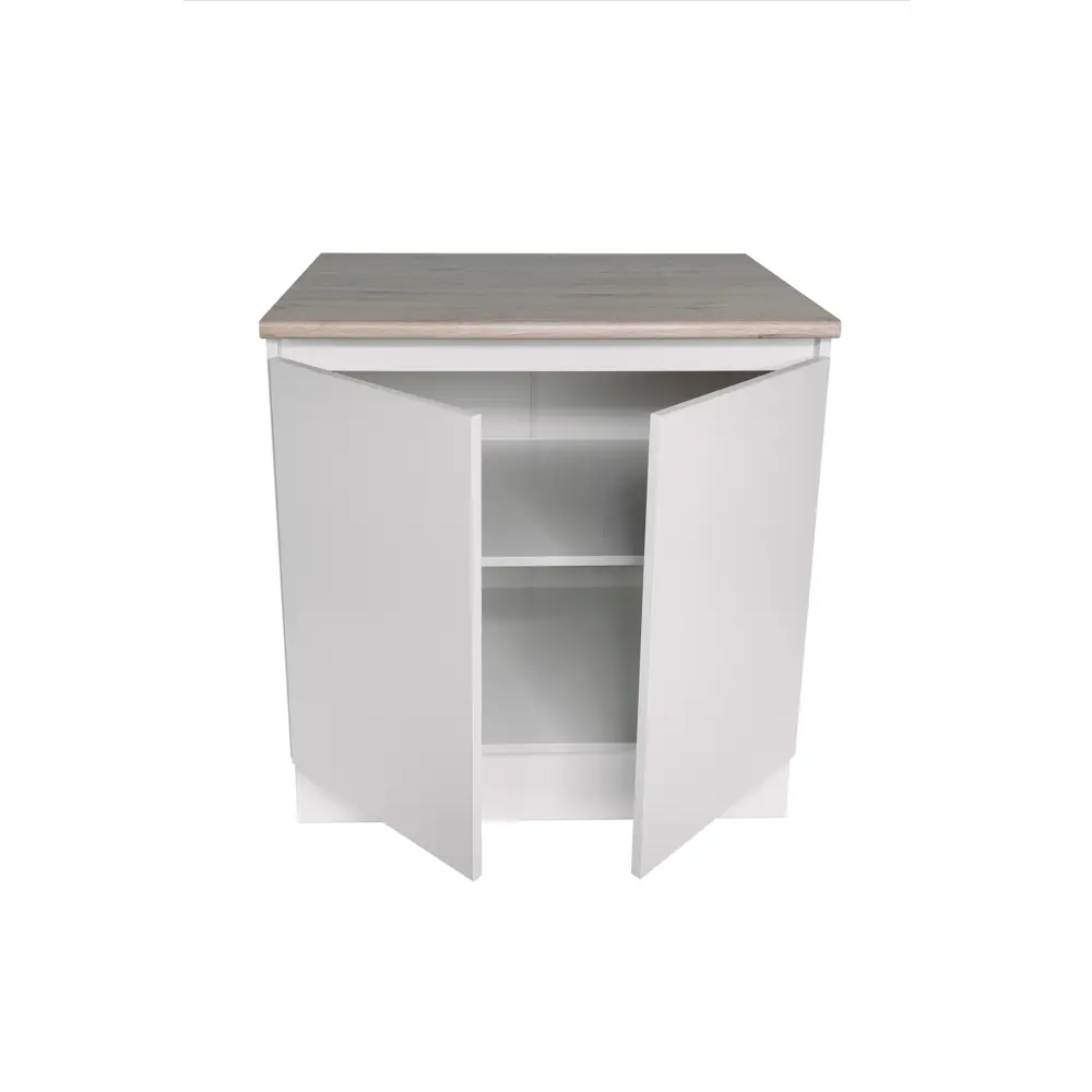 Кухонный шкаф напольный Миус 80x85x60 см ЛДСП цвет белый 89387889 STLM-2094121 Santreyd - Вид №2
