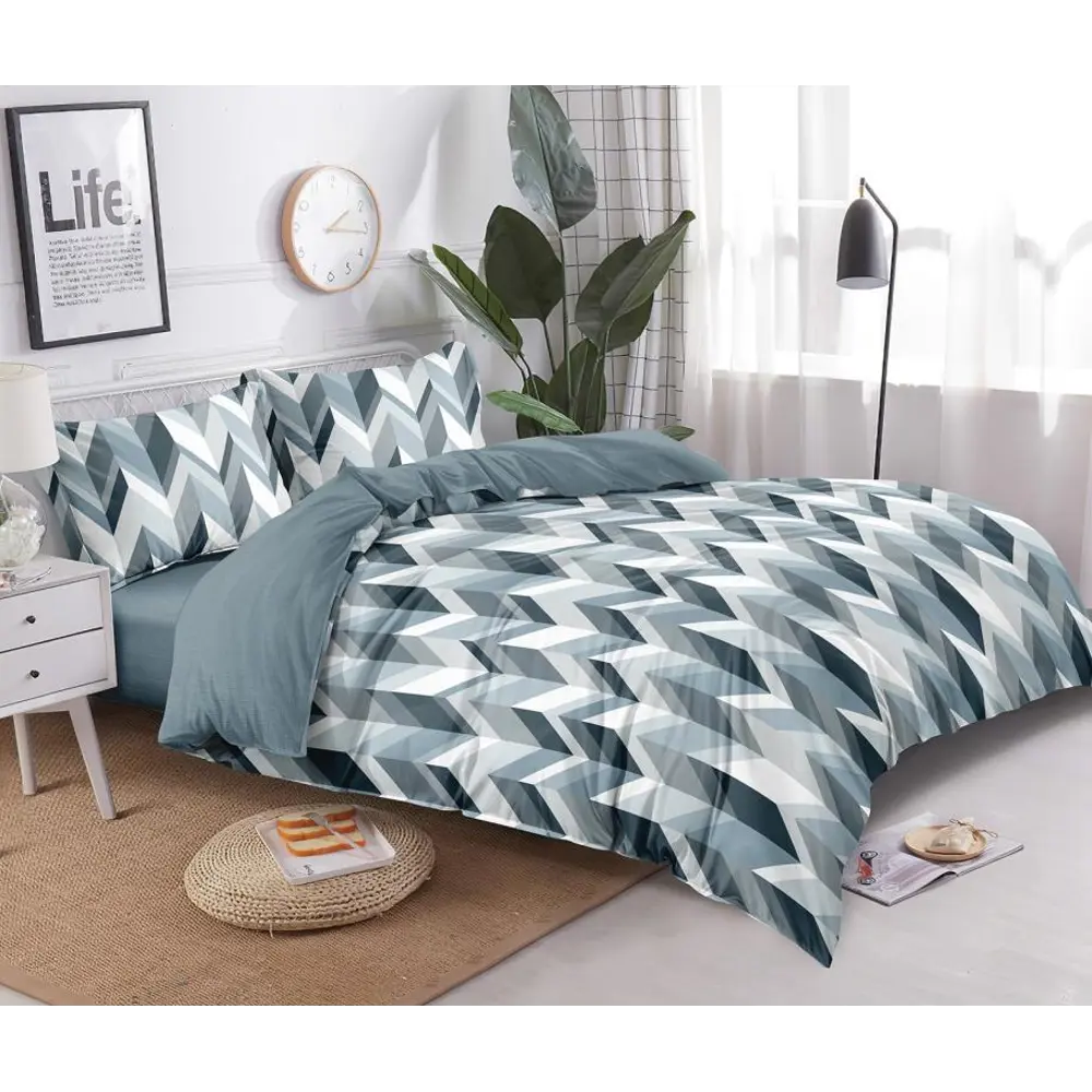 Комплект постельного белья Amore Mio Хьюгге двуспальный сатин серый STLM-2071703 - Вид №2