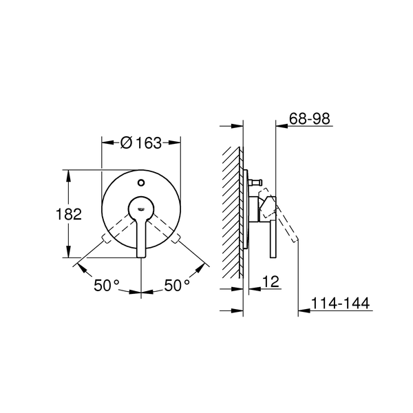19297000 Смеситель однорычажный для ванны Grohe Lineare хром - Вид №1