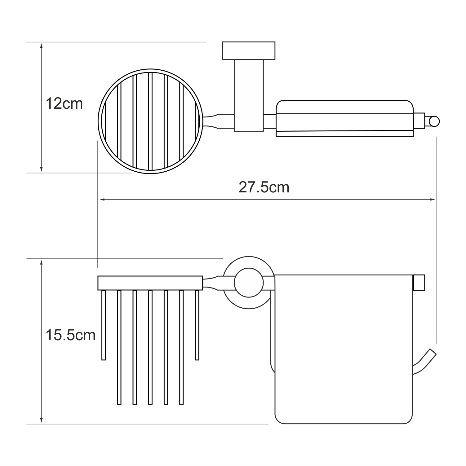 K-9459 Donau Держатель туалетной бумаги и освежителя WasserKRAFT Donau K-9400  - Вид №2