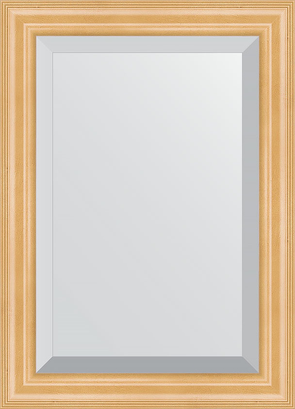 BY 1123 Зеркало с фацетом в багетной раме - сосна 62 mm EVOFORM Exclusive