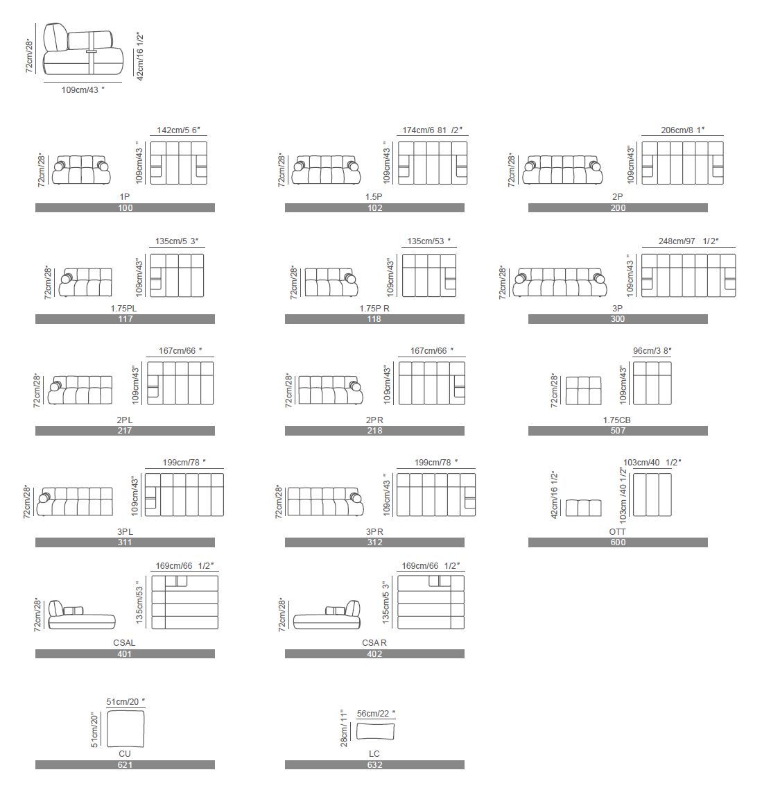 3-местный кожаный диван CAMPO DE' FIORI MILOS ARCH-00128817 - Вид №9