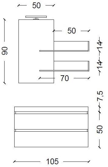 Mobiltesino Лаковая тумба под умывальник с ящиками Cromo sun-id-1436414 - Вид №4