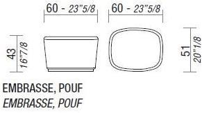 ESTEL GROUP Пуф из мягкой ткани Embrasse sun-id-1440335 - Вид №3