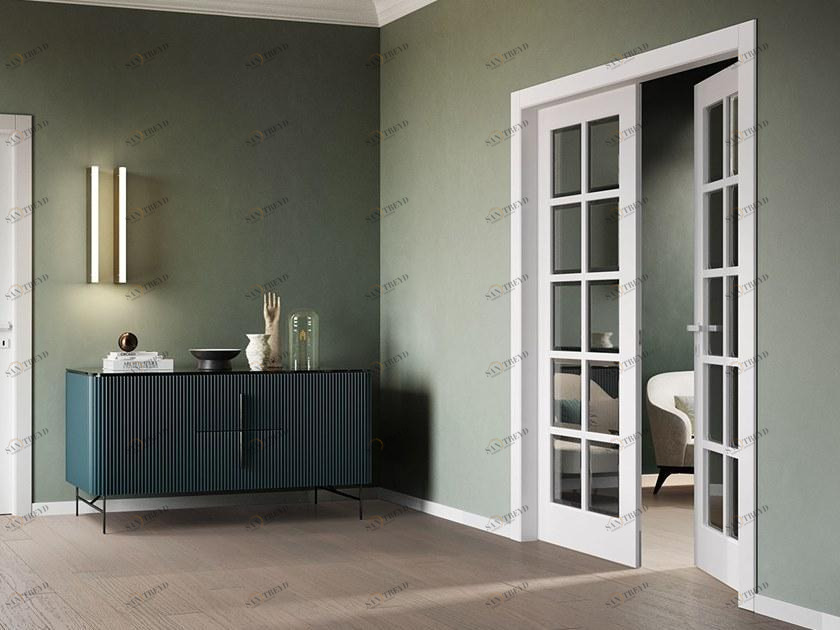 GAROFOLI Распашная лакированная дверь из дерева и стекла Neo-classico sun-id-1462784