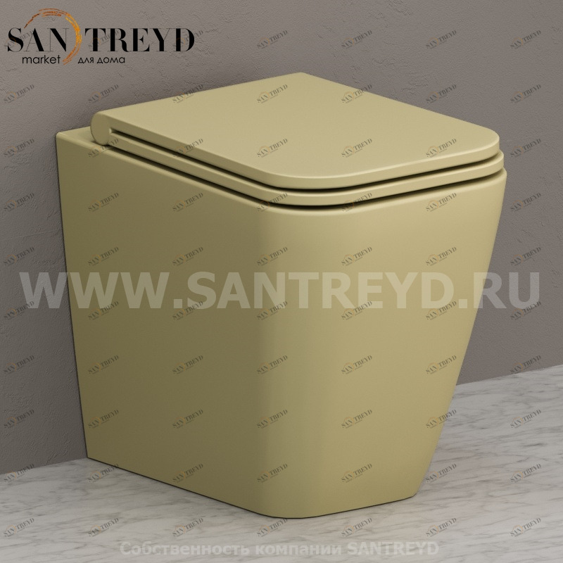 ST004SE Приставной унитаз напольный Желтый Ceramica Globo STONE Италия