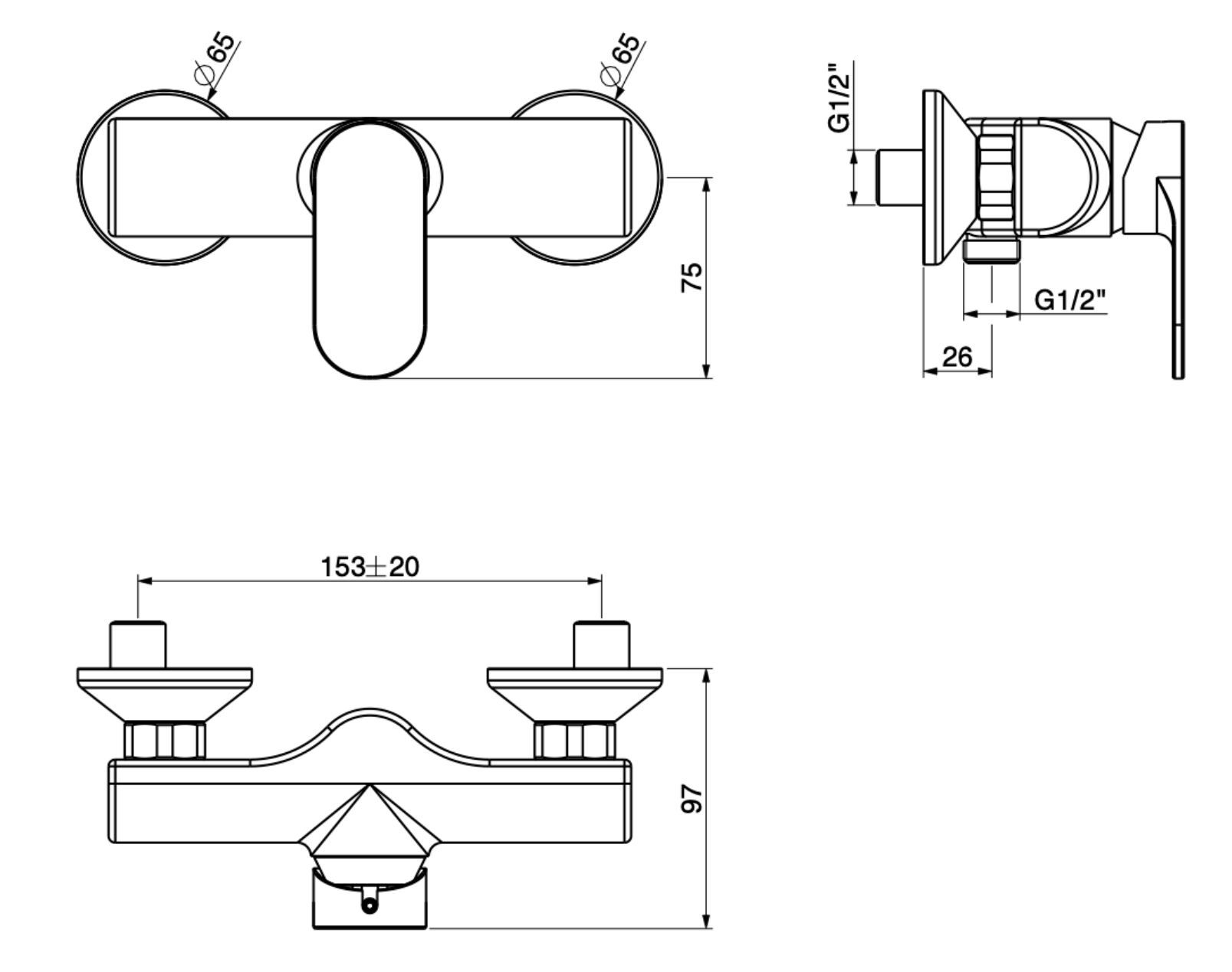 Смеситель для душа на открытом воздухе GATTONI H20MIX 7000 ARCH-00059360 - Вид №2