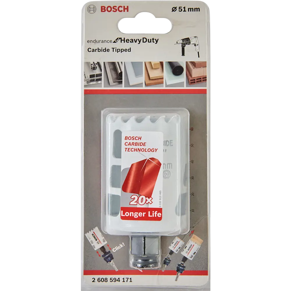 Коронка универсальная твердосплавная Bosch Endurance for Heavy Duty 2608594171 51 мм BOSCH PROFESSIONAL STLM-2070232 - Вид №3