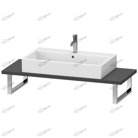 LC106C04949 Консоль для накладных раковин и встраиваемых умывальников, Толщина консоли 30 мм L-Cube #LC106C 550 мм Графит матовый, декор Duravit