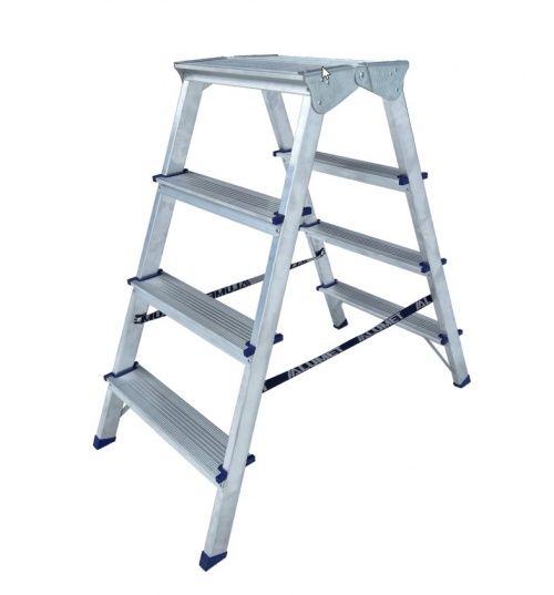 Стремянка алюминиевая двухсторонняя ADK 6204 ALUMET 