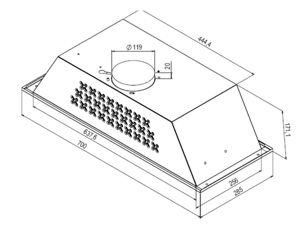9156212 Вытяжка полновстраиваемая DeLonghi COSETTA 708 IM серебристый STDN-0139053 - Вид №9